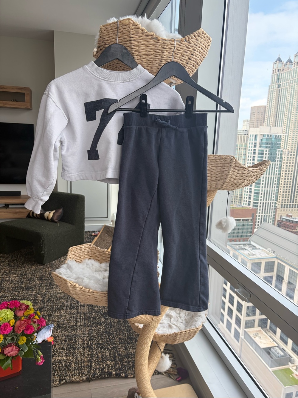 Zara Kids Black Sweatpants with Flared Leg